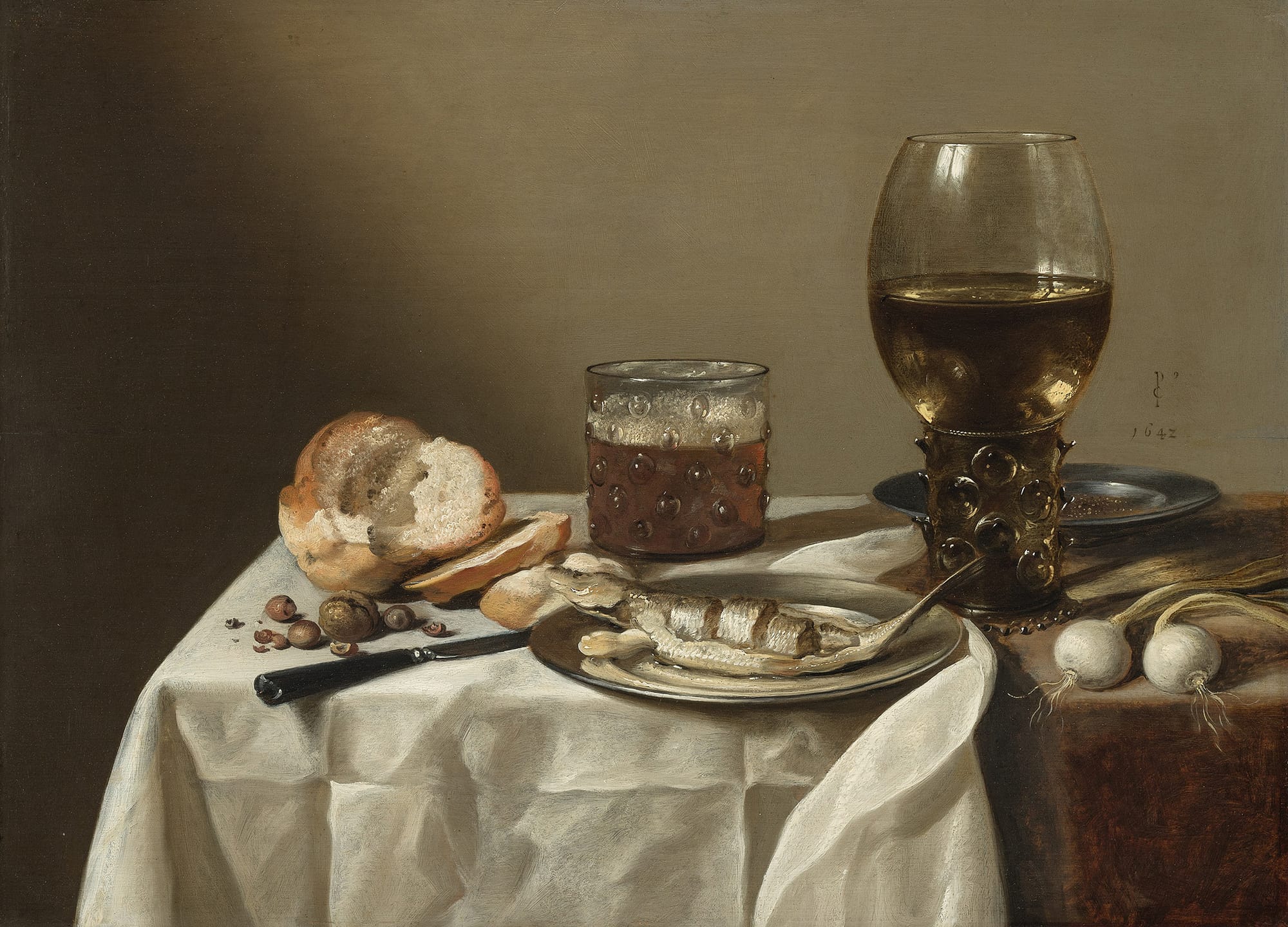 Pieter Claesz, Still Life with Glass Goblet, 1642